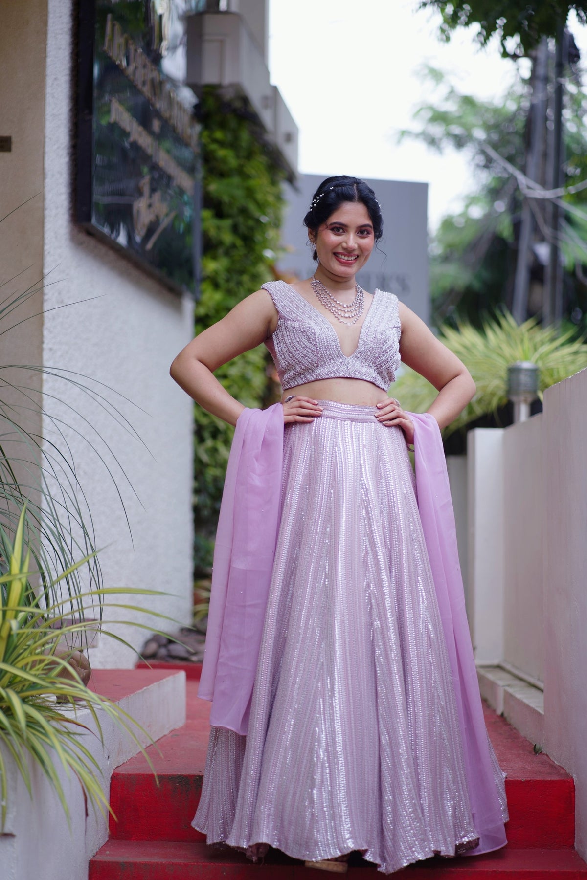 Heavy Pearl Work Bridal Lehenga detailed with Zardozi hand Embroidery