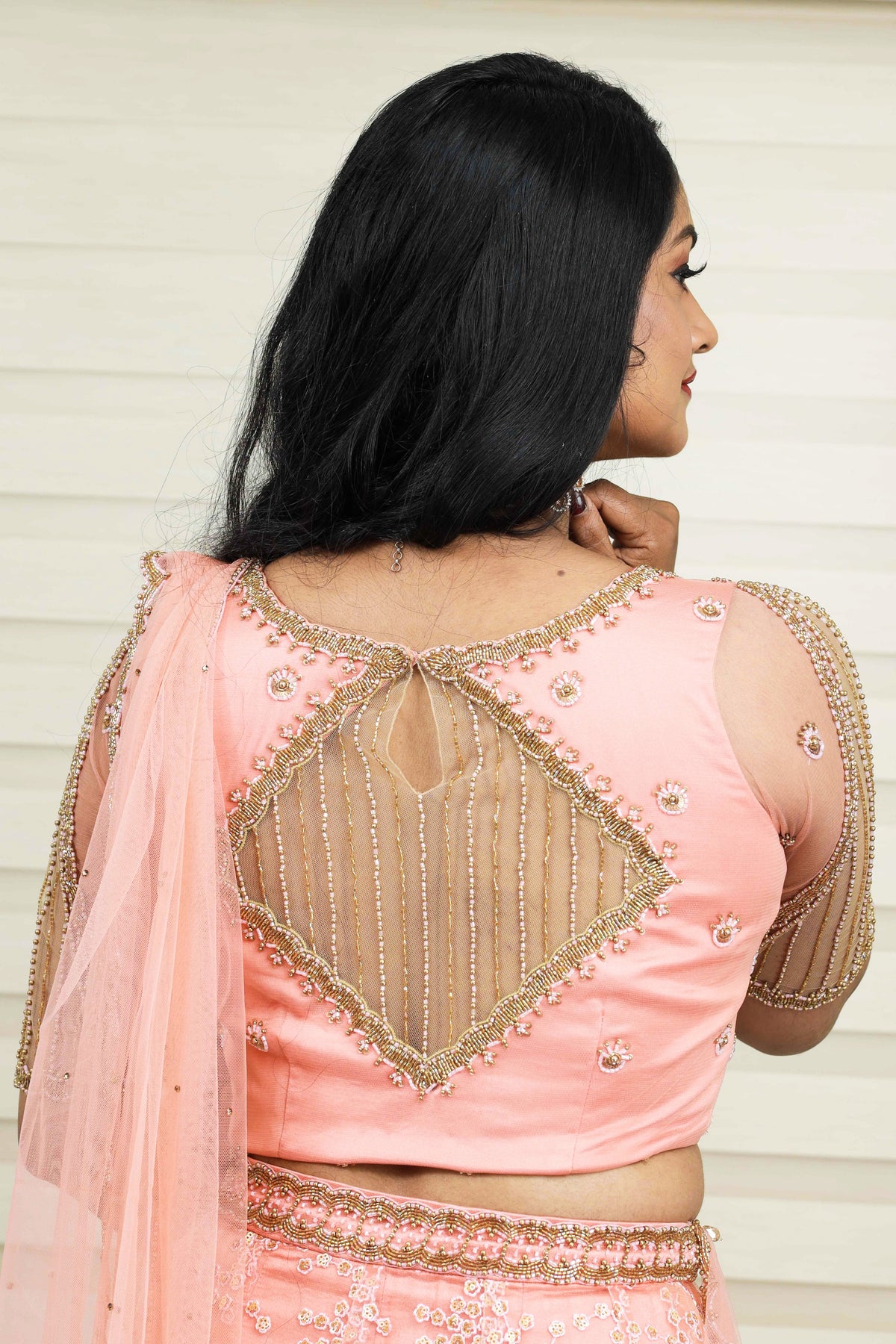 Ombre Tulle Lehenga with Zardozi & Cut Bead Detailing
