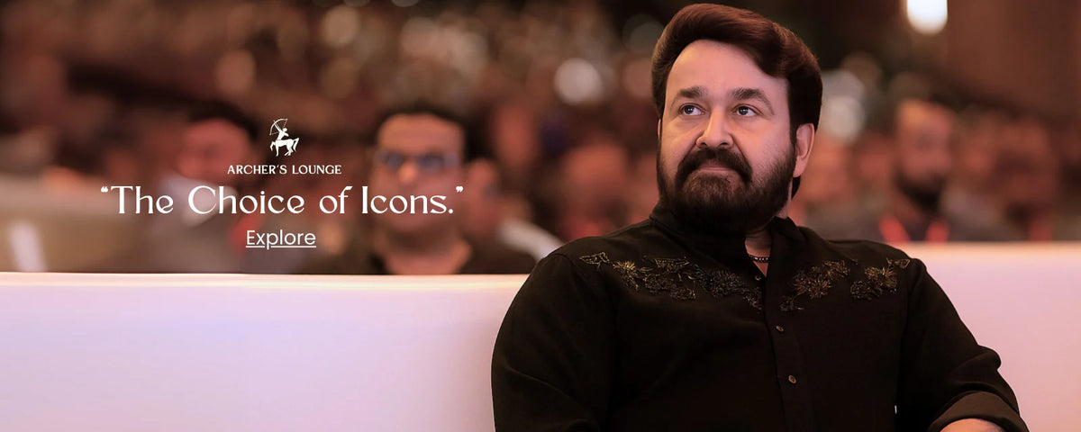 Mohanlal wearing a bespoke designer outfit by Archers Lounge