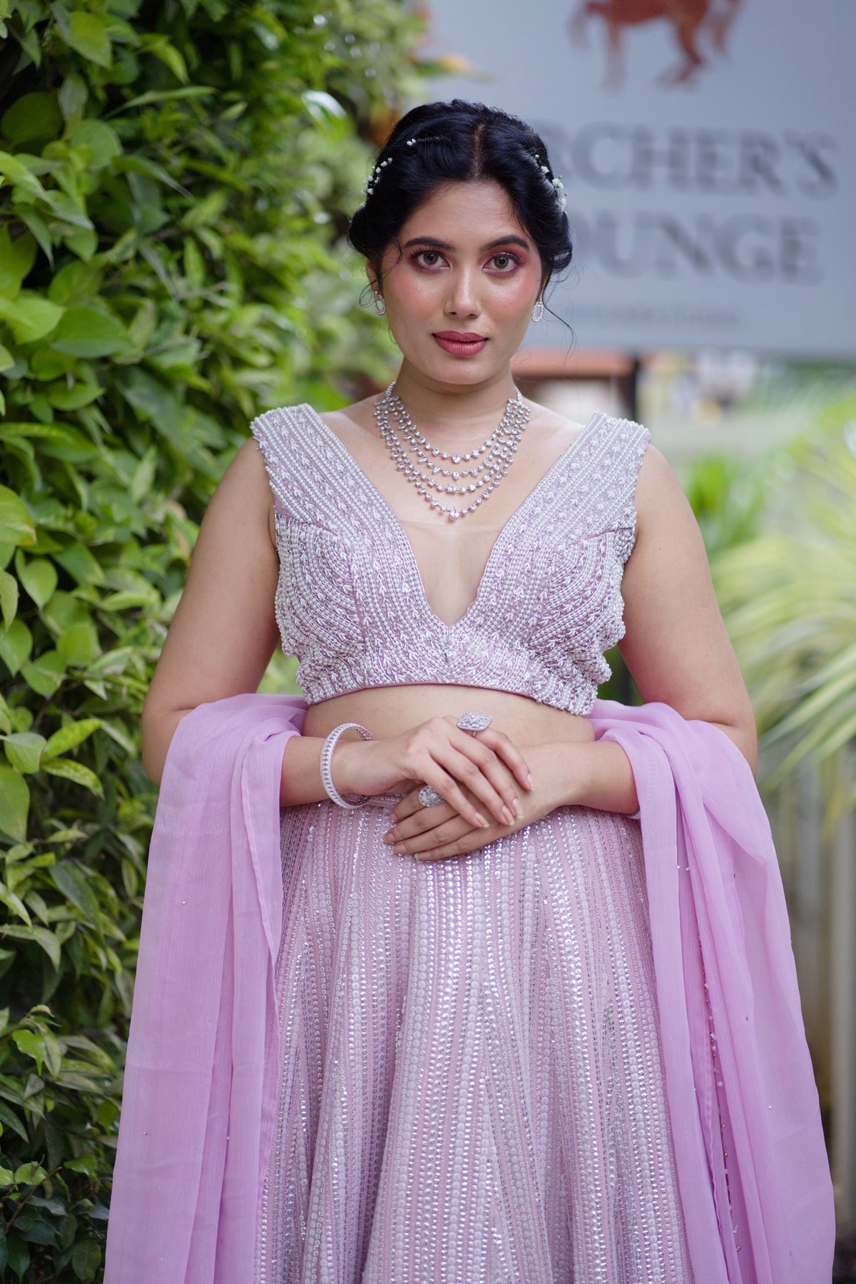 Heavy Pearl Work Bridal Lehenga detailed with Zardozi hand Embroidery