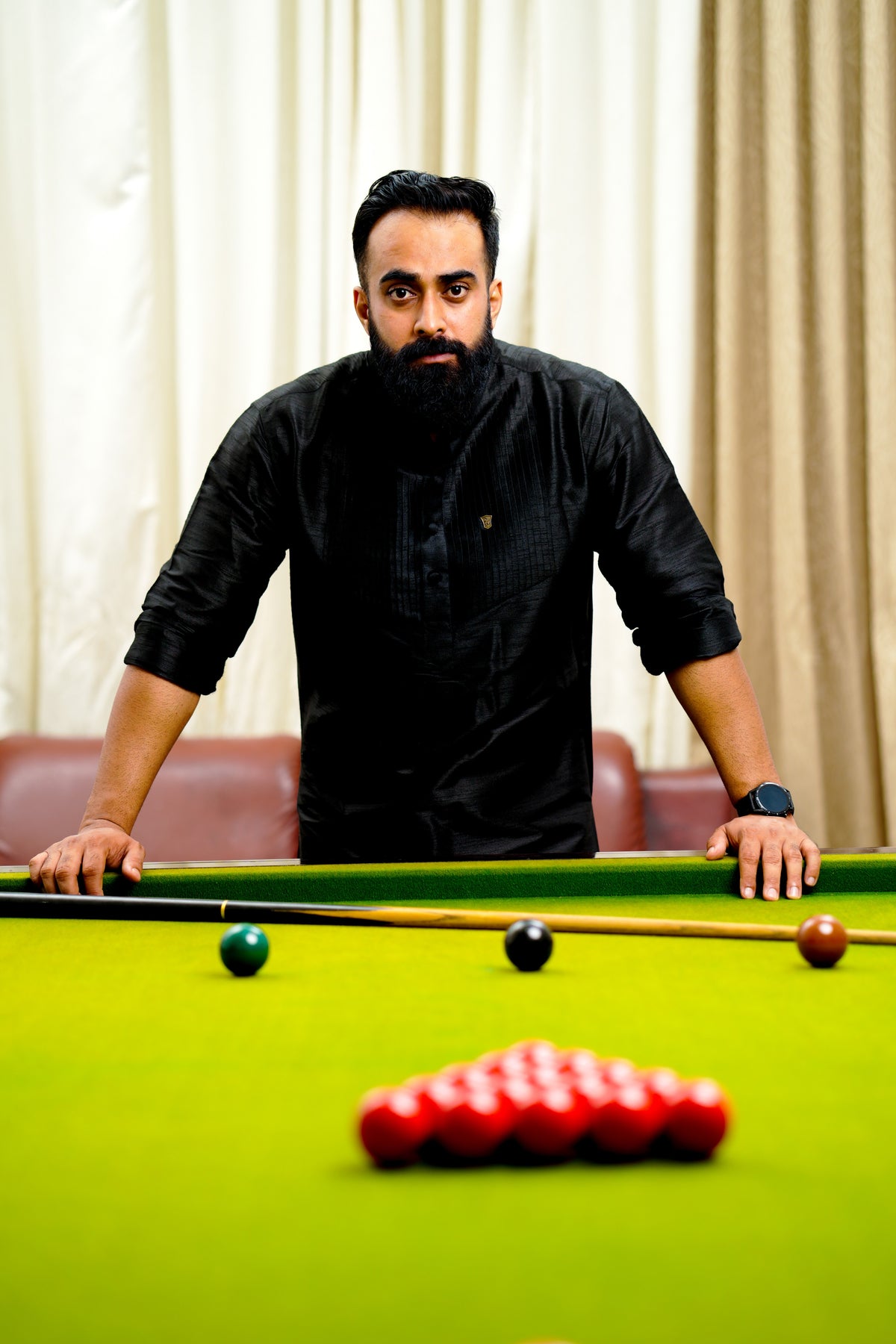 Onyx Black Vertical Pleated Kurta Set  (Kurta + Kasavu Munde)